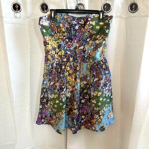 VTg Sharon Couture Dress Large Colorful Floral Sweetheart Festival Y2K 17511